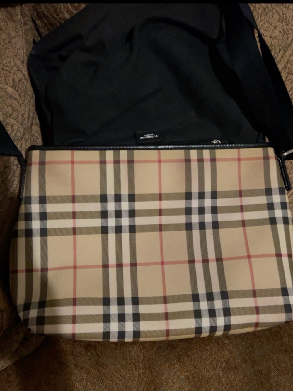 Burberry Vintage Nova Check Canvas Crossbody Shoulder Bag